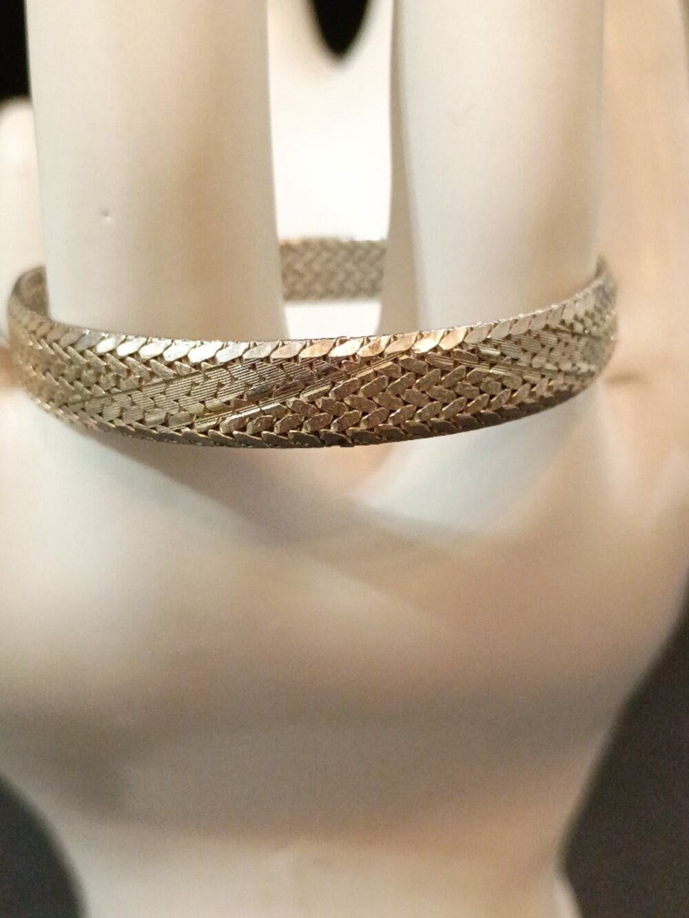 K di Kuore Vintage Italian Sterling Silver Riccio Woven Mesh Bracelet 925